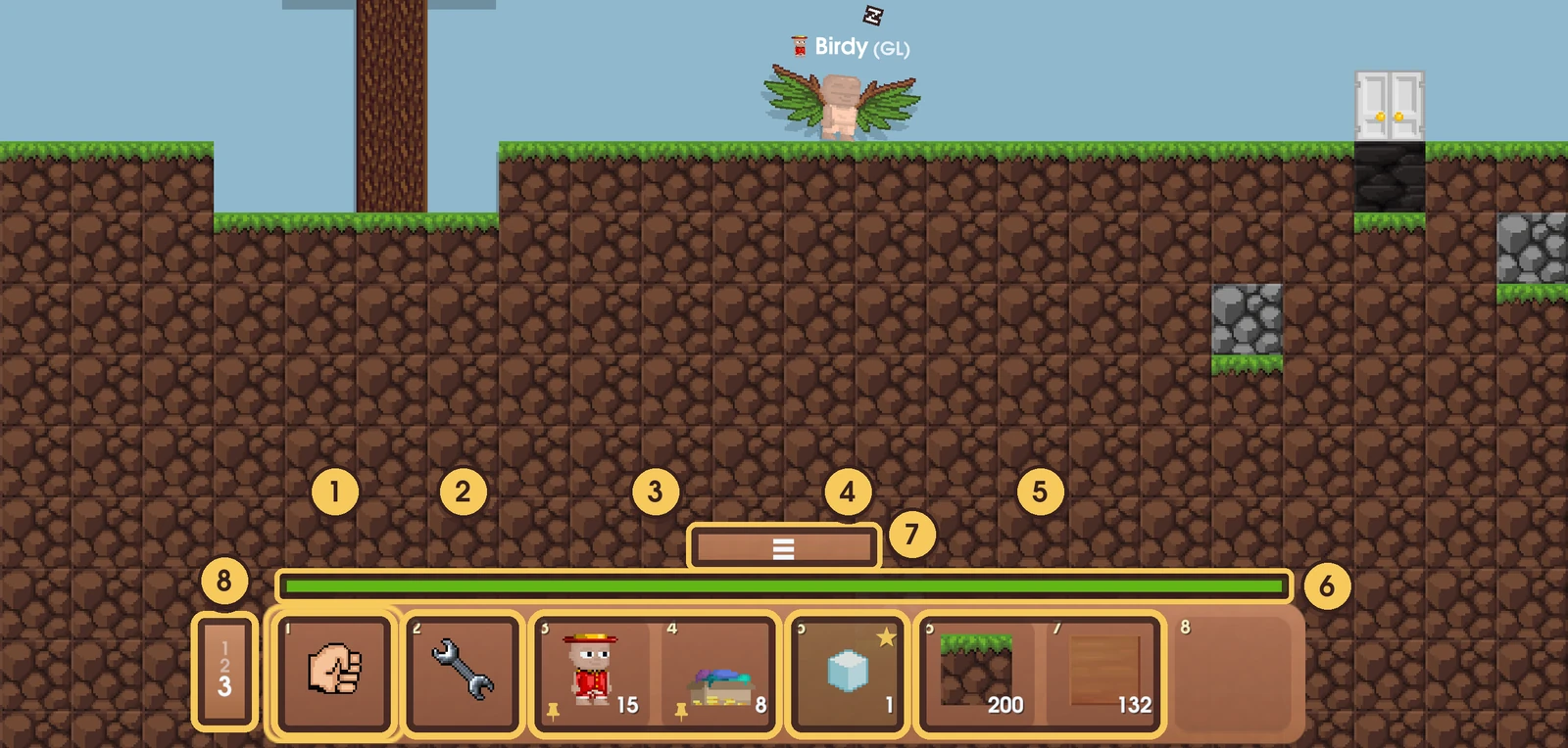 The hotbar is always at the bottom of the screen.